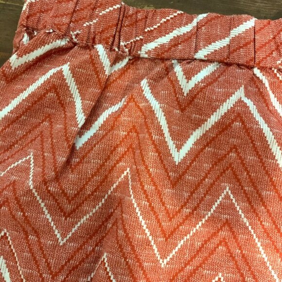Banana Republic‎ Orange Chevron Linen Skirt Size 0 - Picture 2 of 3